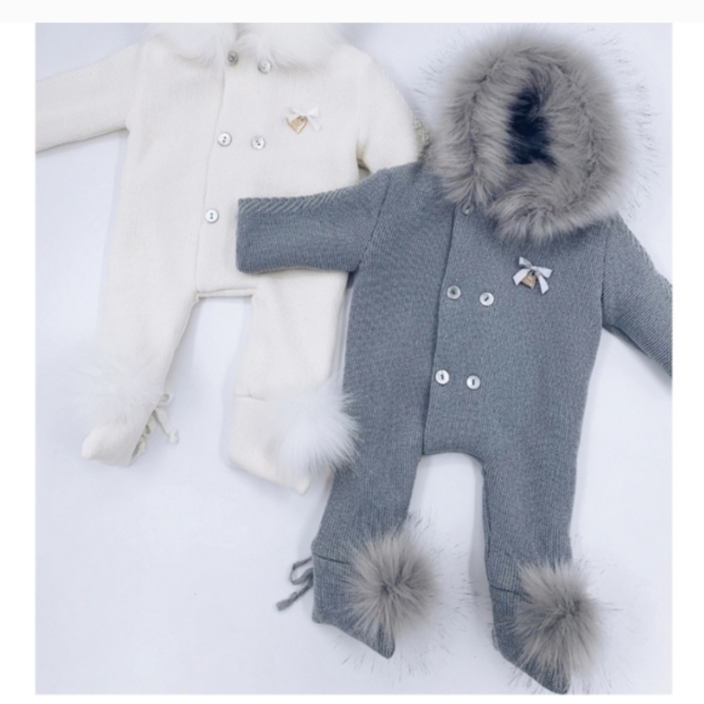 Mi Loves Knitted Pramsuit Onepiece